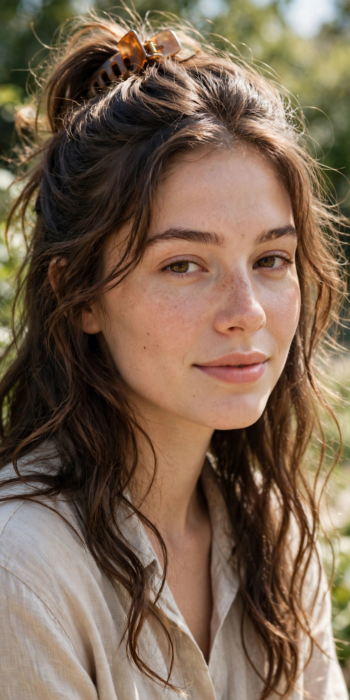 cute hairstyles for wavy hair with loose natural waves and a half up clip