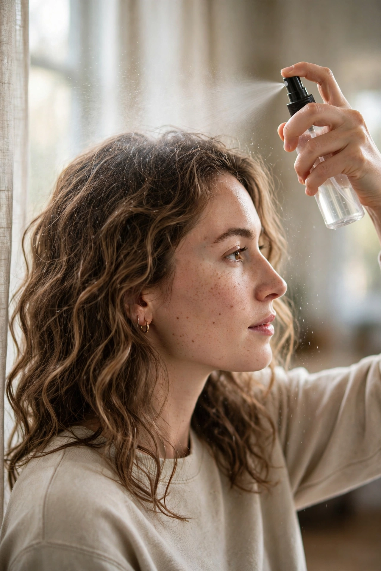 no heat wave refresh for naturally wavy hair with a spray bottle