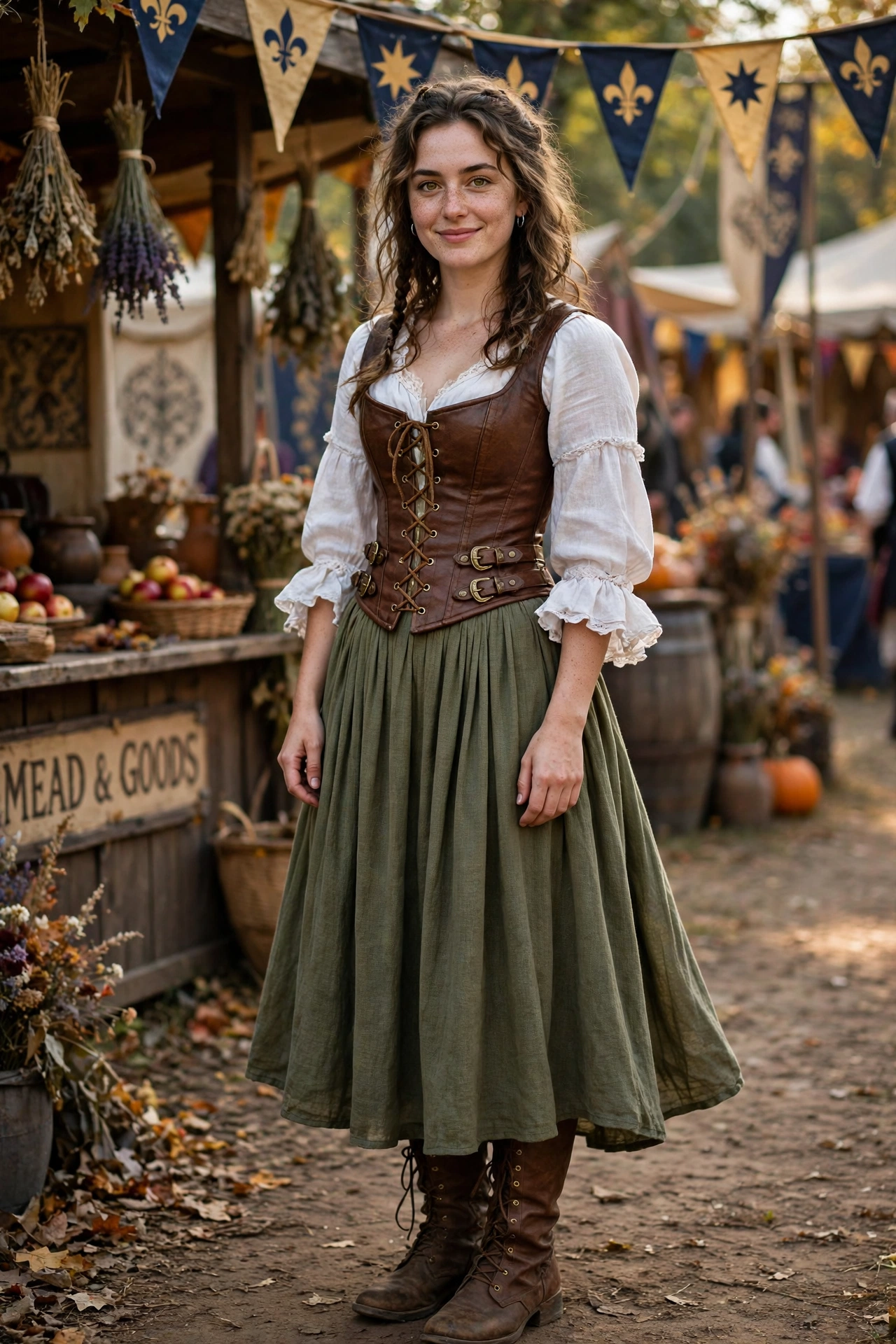 corset and midi skirt classic ren faire outfits women festival look