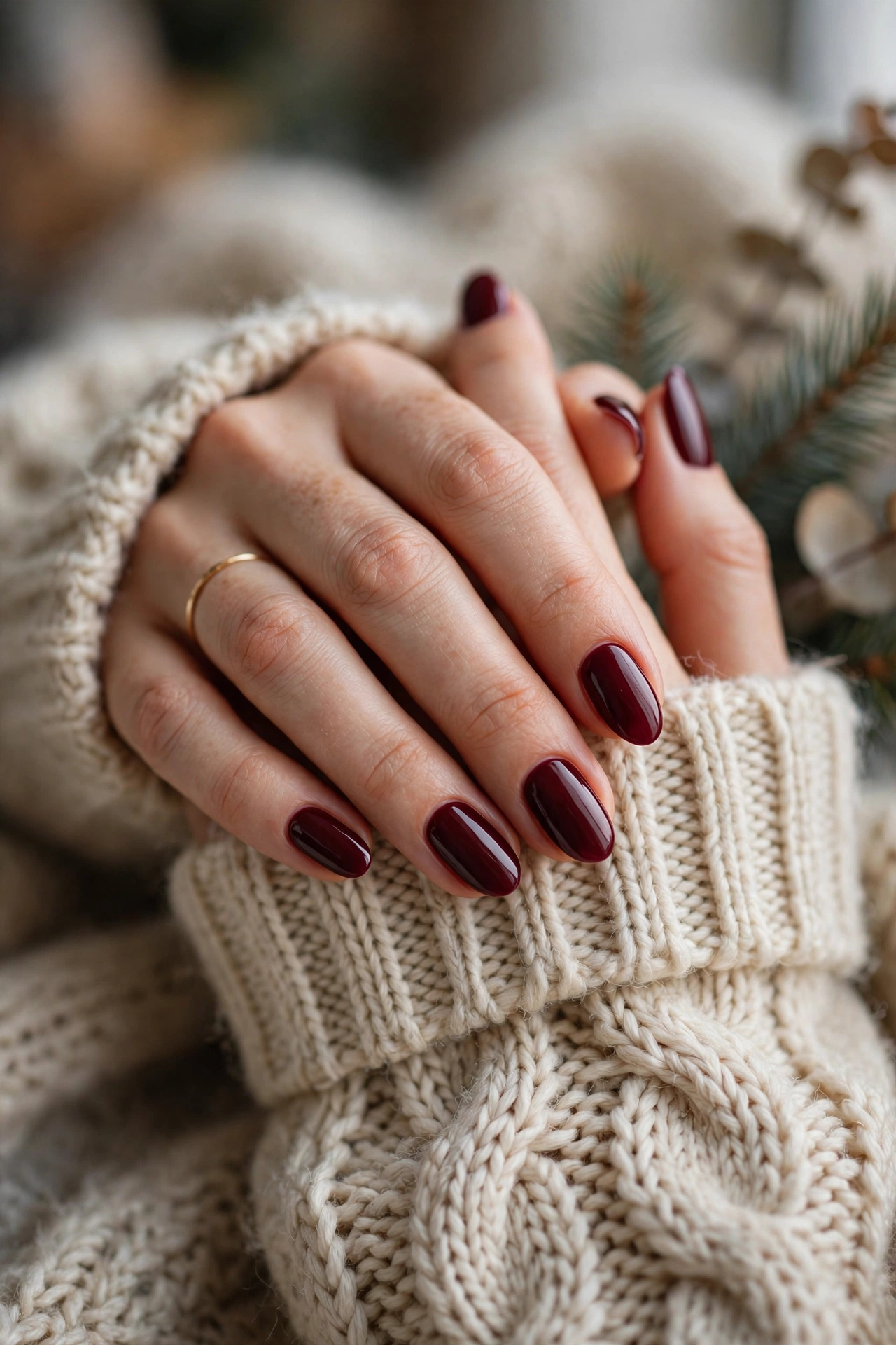 cozy winter nails in deep rich january nail colors