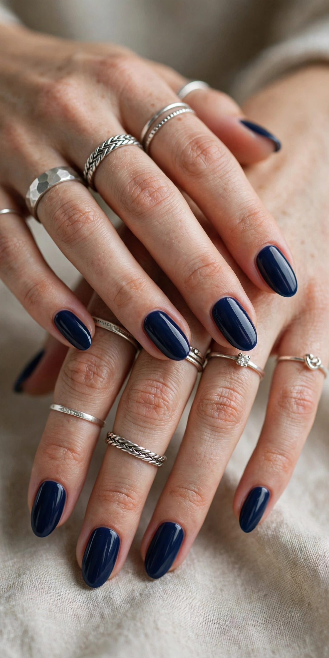 deep navy and burgundy january nails winter manicure