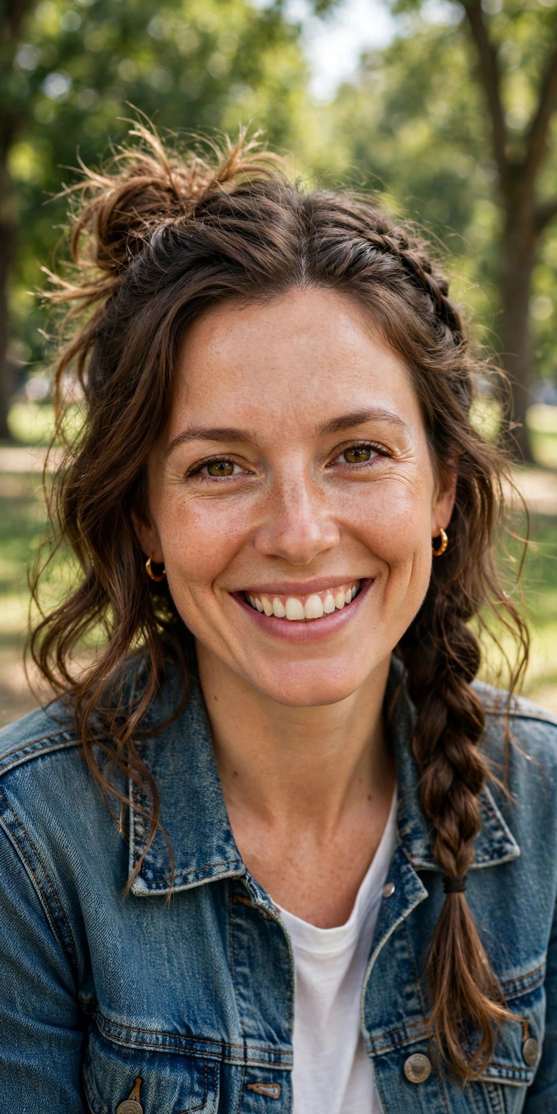 easy everyday wavy hair hairstyles with a loose bun and braid