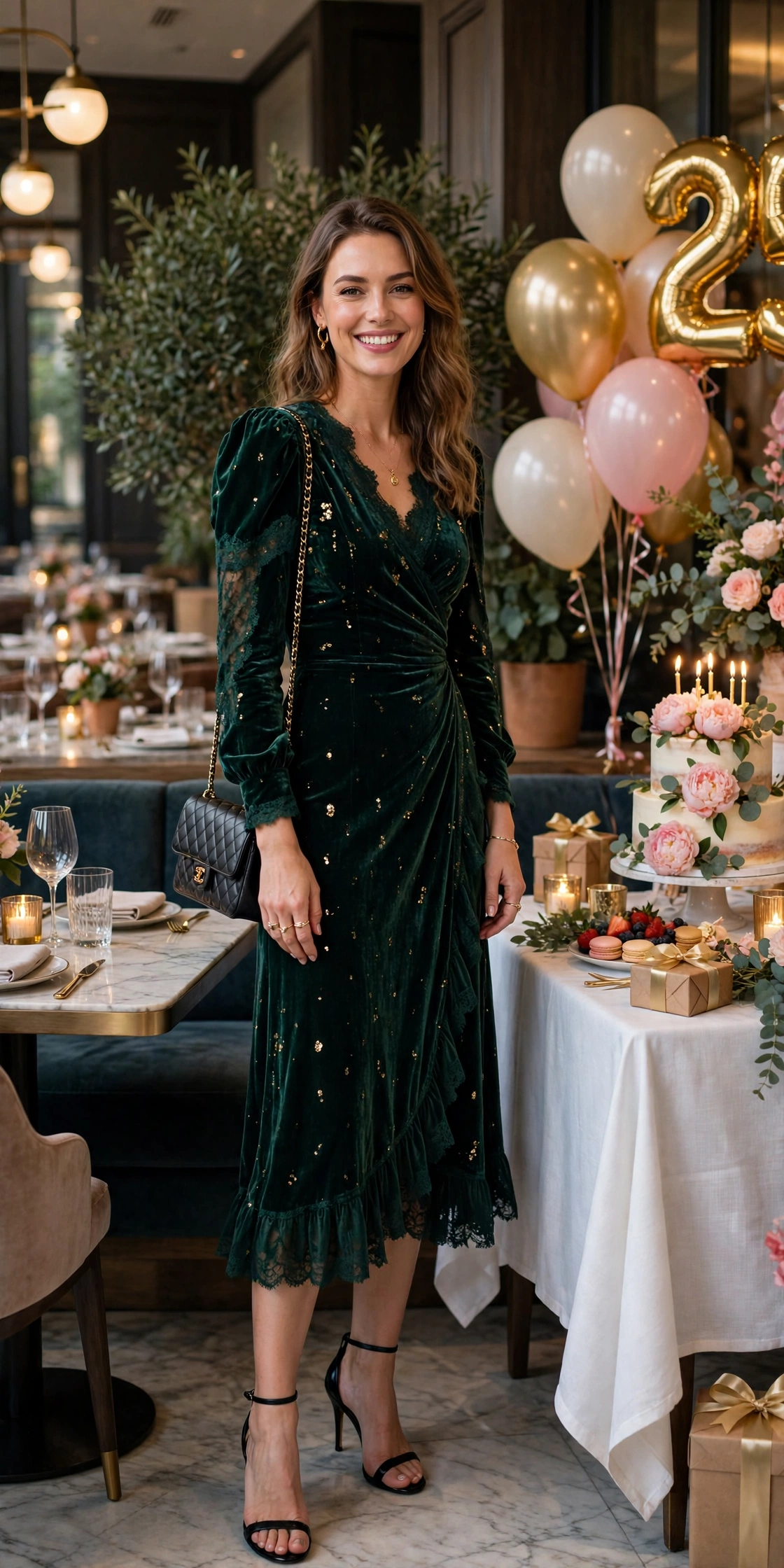 Dressy birthday outfits for women with elegant dresses and heels