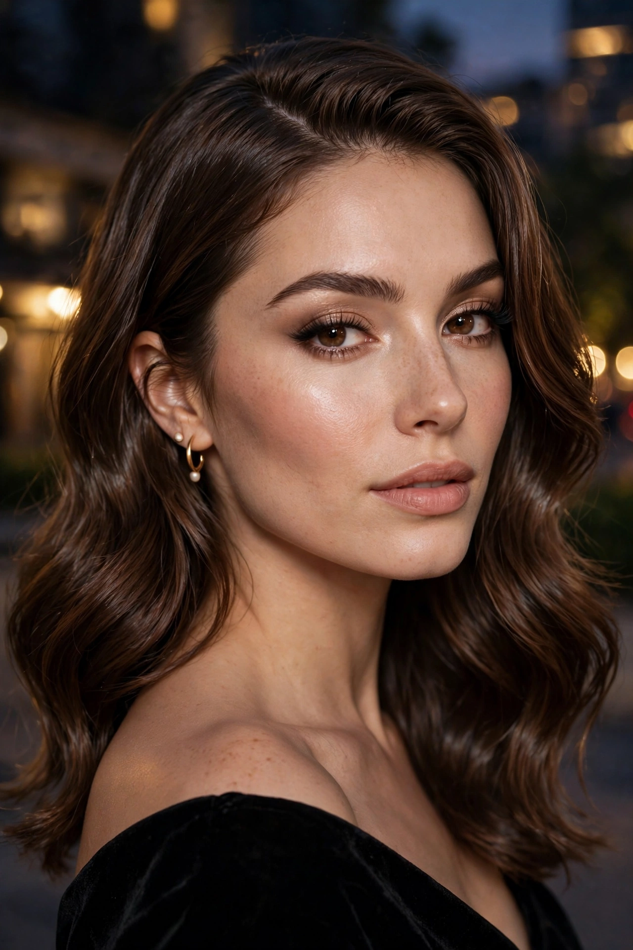 soft glam waves hairstyle for wavy hair with a deep side part