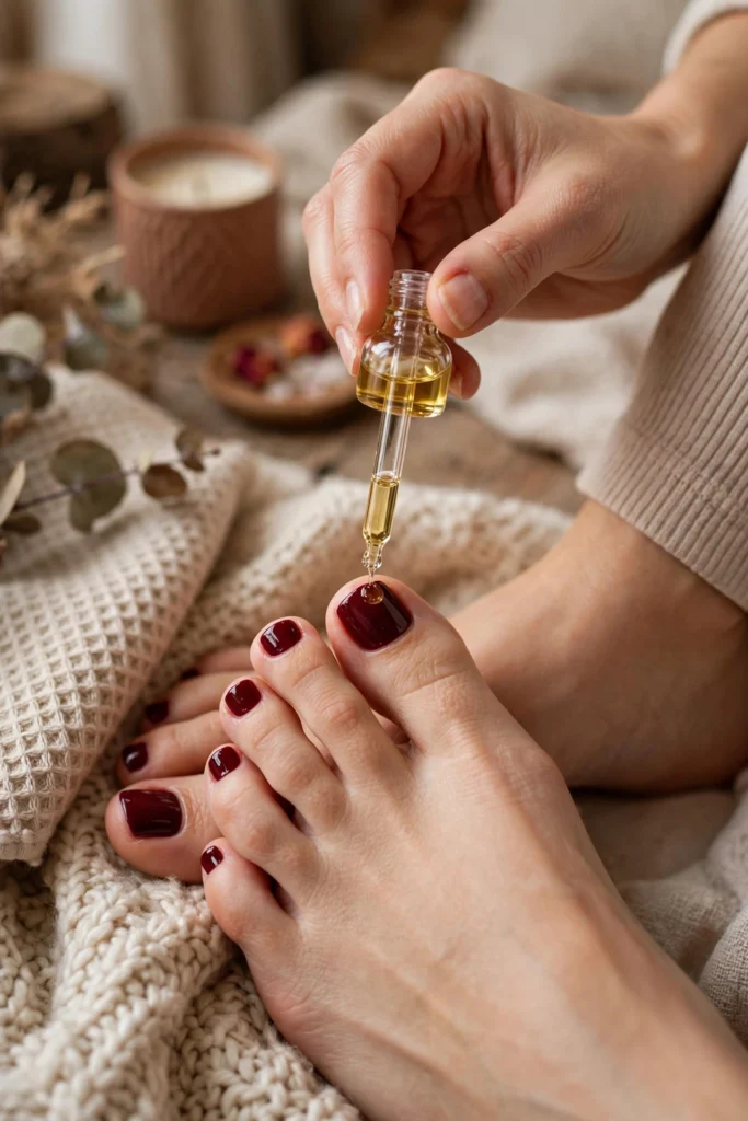 at home pedicure prep for thanksgiving toe nails foot soak and care